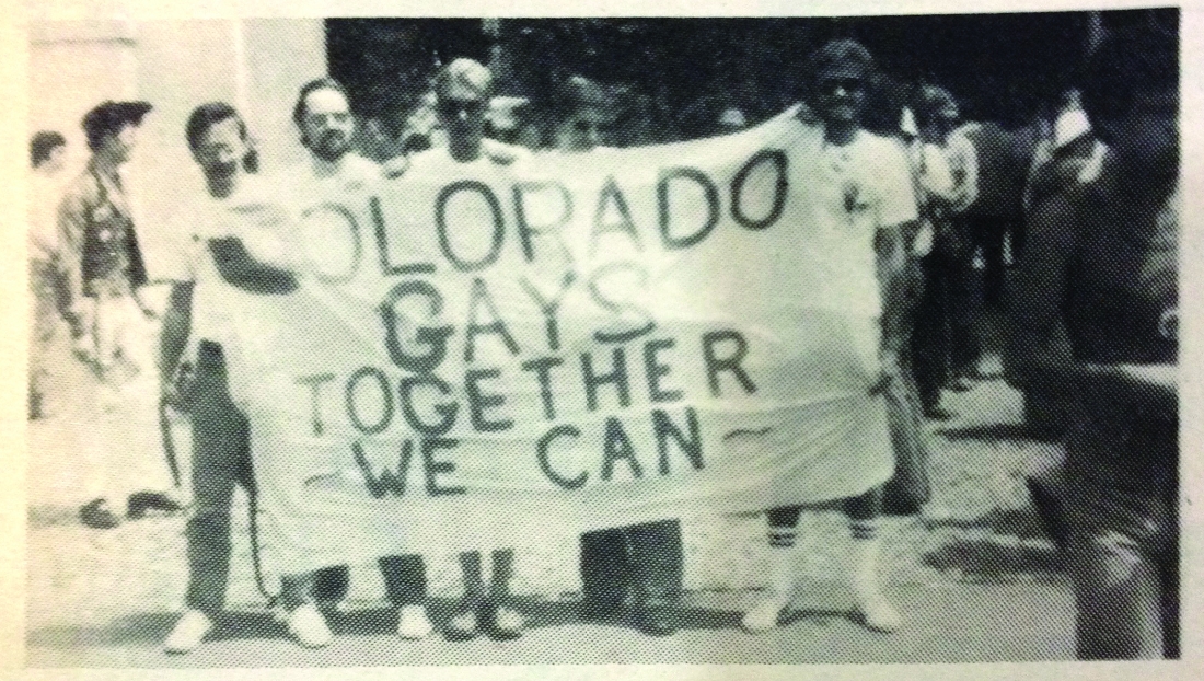 JULY 11, 1976 march in new york city “Response by five of us sent by the Colorado gay community to inform and educate the participants at the democratic national convention last week concerning gay rights indicates that equality for all is within our grasp” — As reported in the July 23, 1976 issue of Out Front