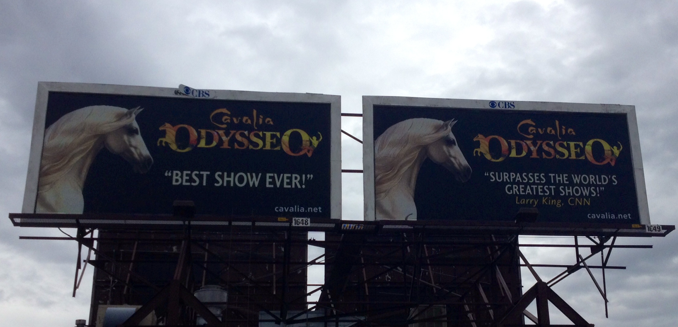 Some billboards erected in Denver advertising the Odysseo