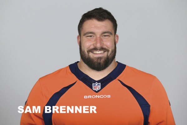 This is a 2015 photo of Sam Brenner of the Miami Dolphins NFL football team acquired by the Denver Broncos November 18, 2015. (AP Photo)