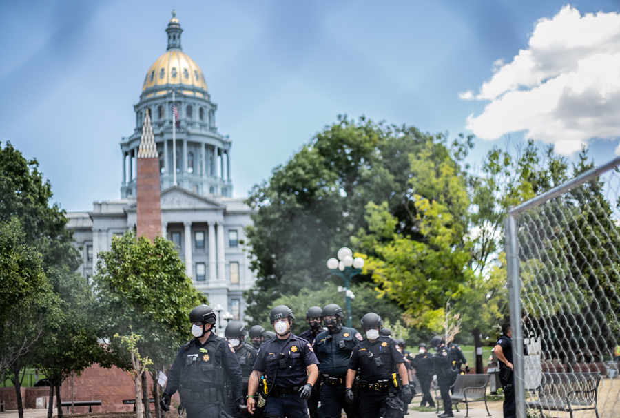 Homeless Sweep at Civic Center Park