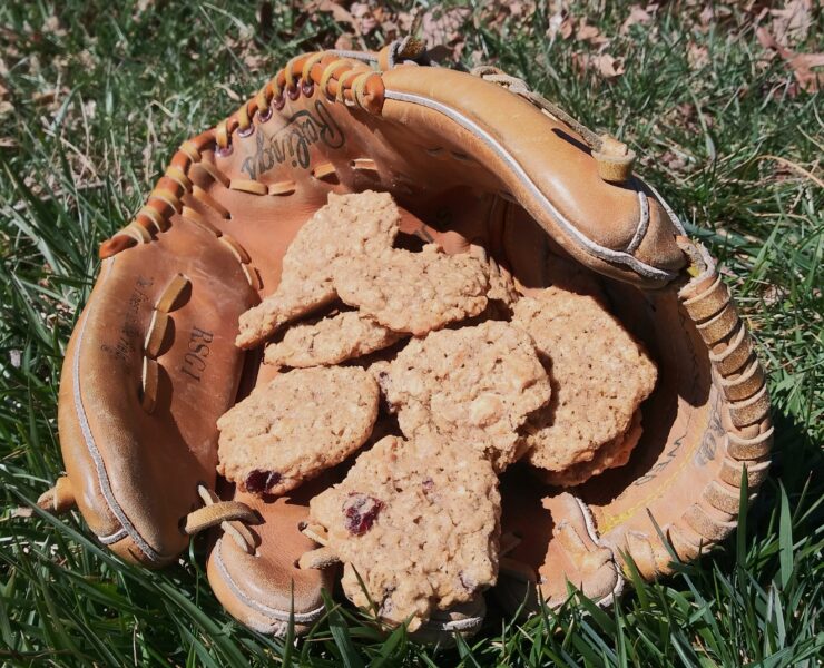 Softball glove with cookies