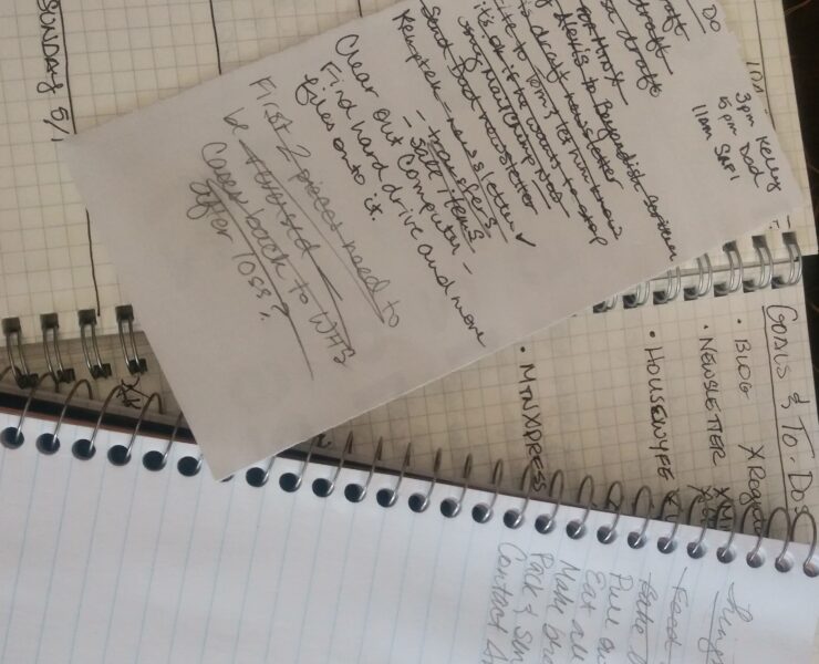 Pages with lists written on them