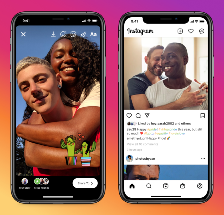 Facebook Pride stickers