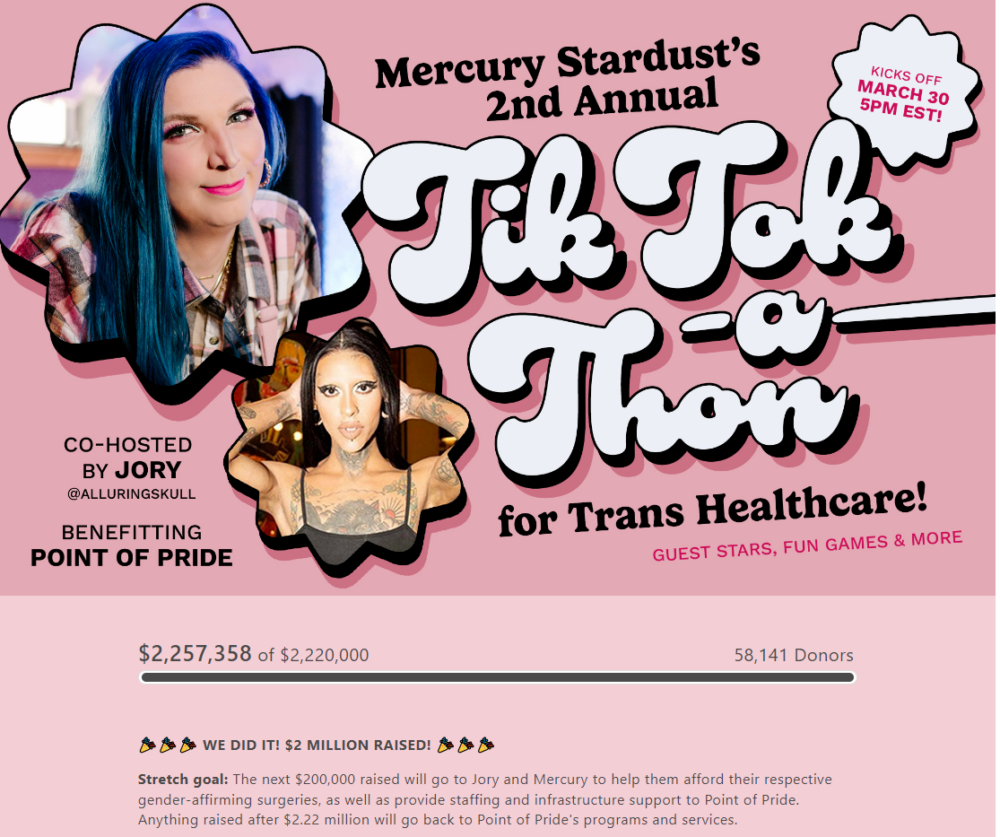 Mercury Stardust's 2nd Annual Tik Tok-a-Thon for Trans Healthcare