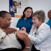 A man getting a vaccine