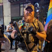 A veteran with Veterans for Equality