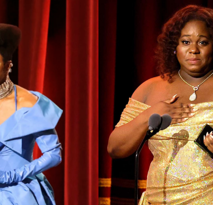 Alex Newel and J. Harrison Ghee accepting their Tony Awards