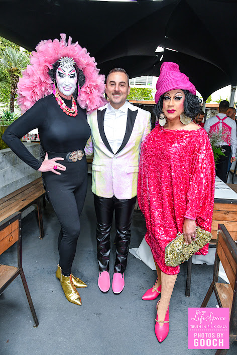 Sister Roma, QLS Christopher Holleran, and a drag queen friend