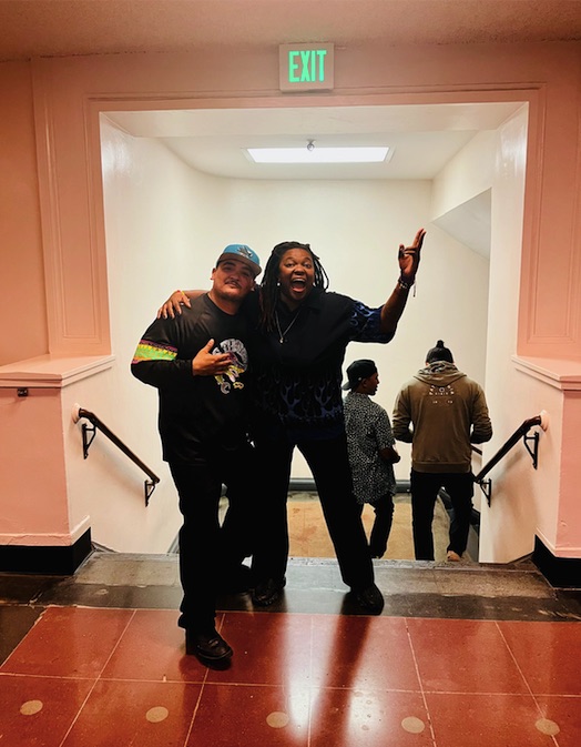 Kaleena Zanders with a fan