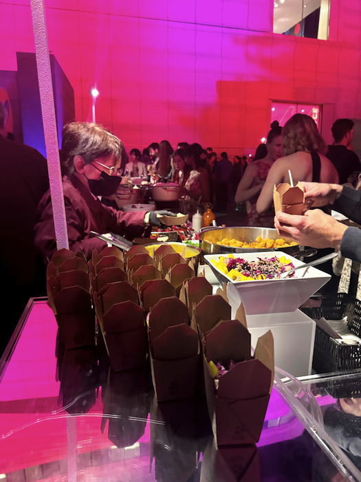 Chinese takeout containers on the buffet