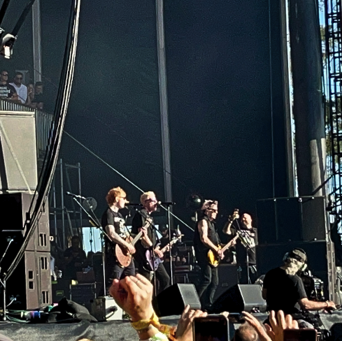 The Offspring onstage with Ed Sheeran