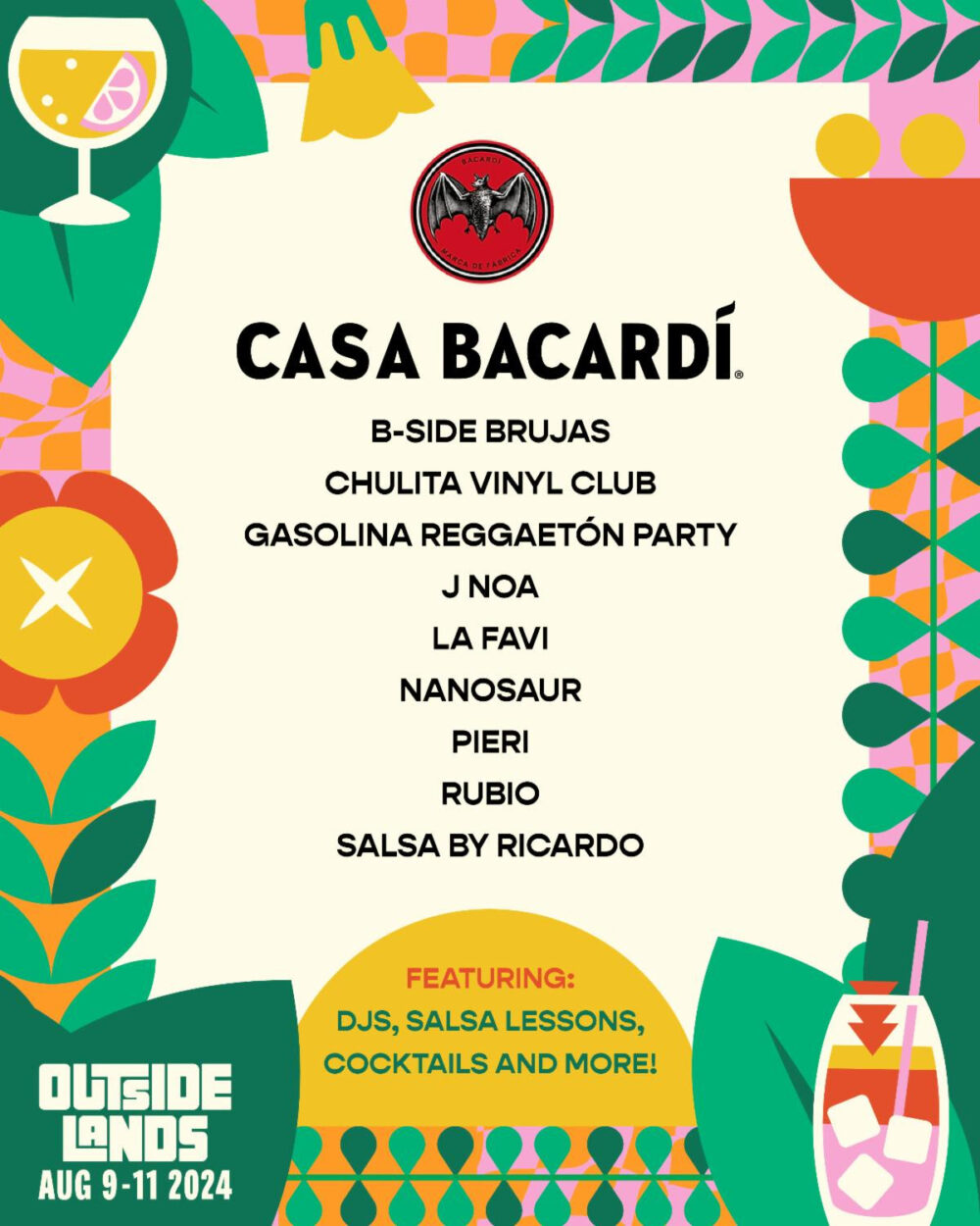 the flyer graphic for Casa bacardi