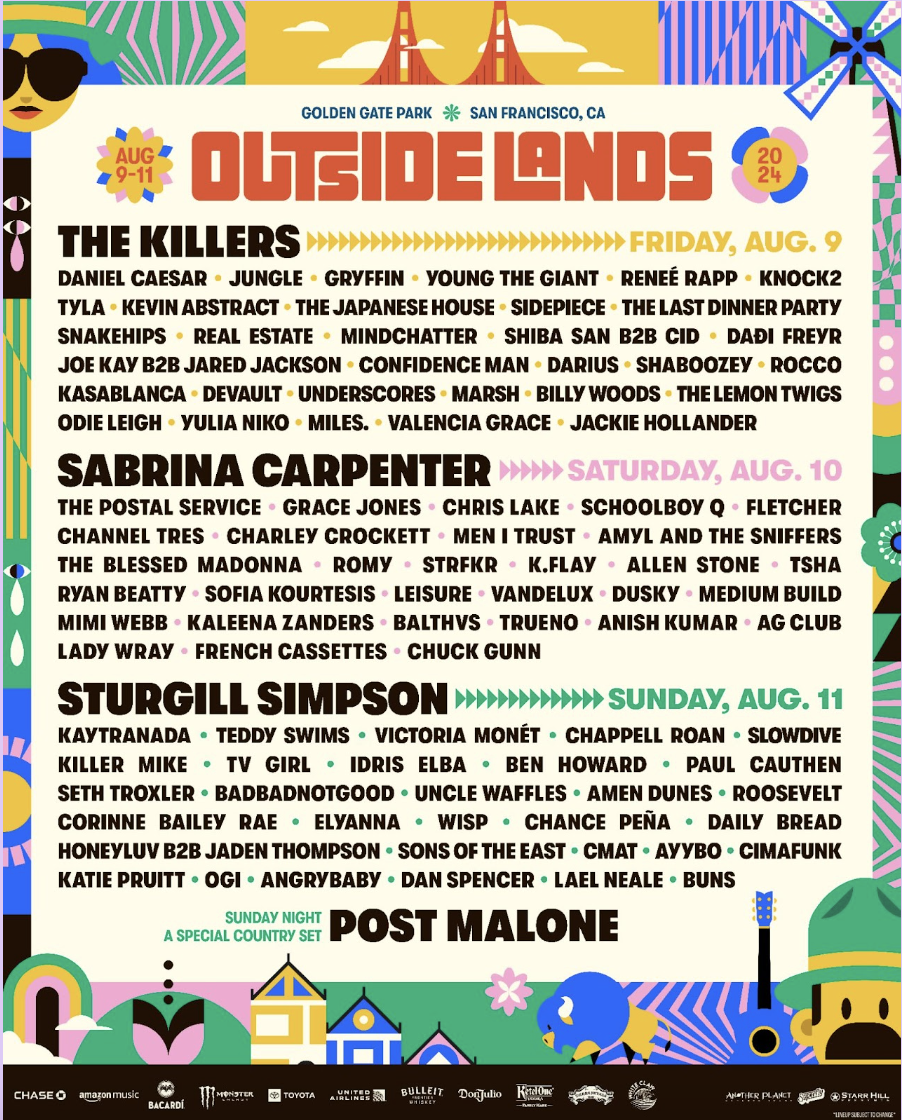 the flyer graphic for all artists performing all 3 days