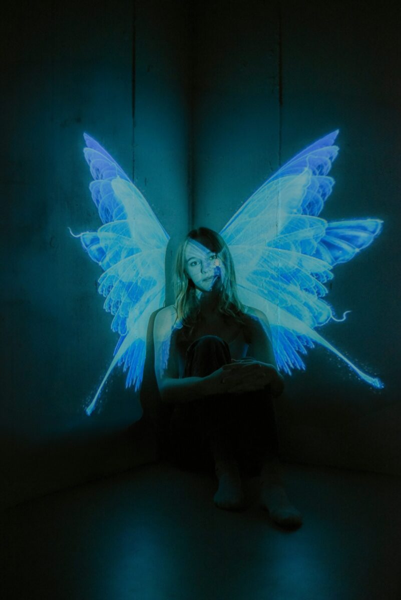 psychedelic fairy and projected wings