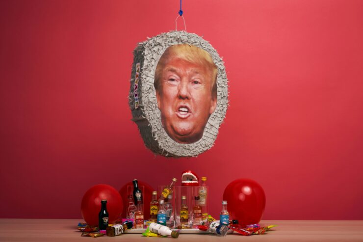 Donald Trump's face on a piñata