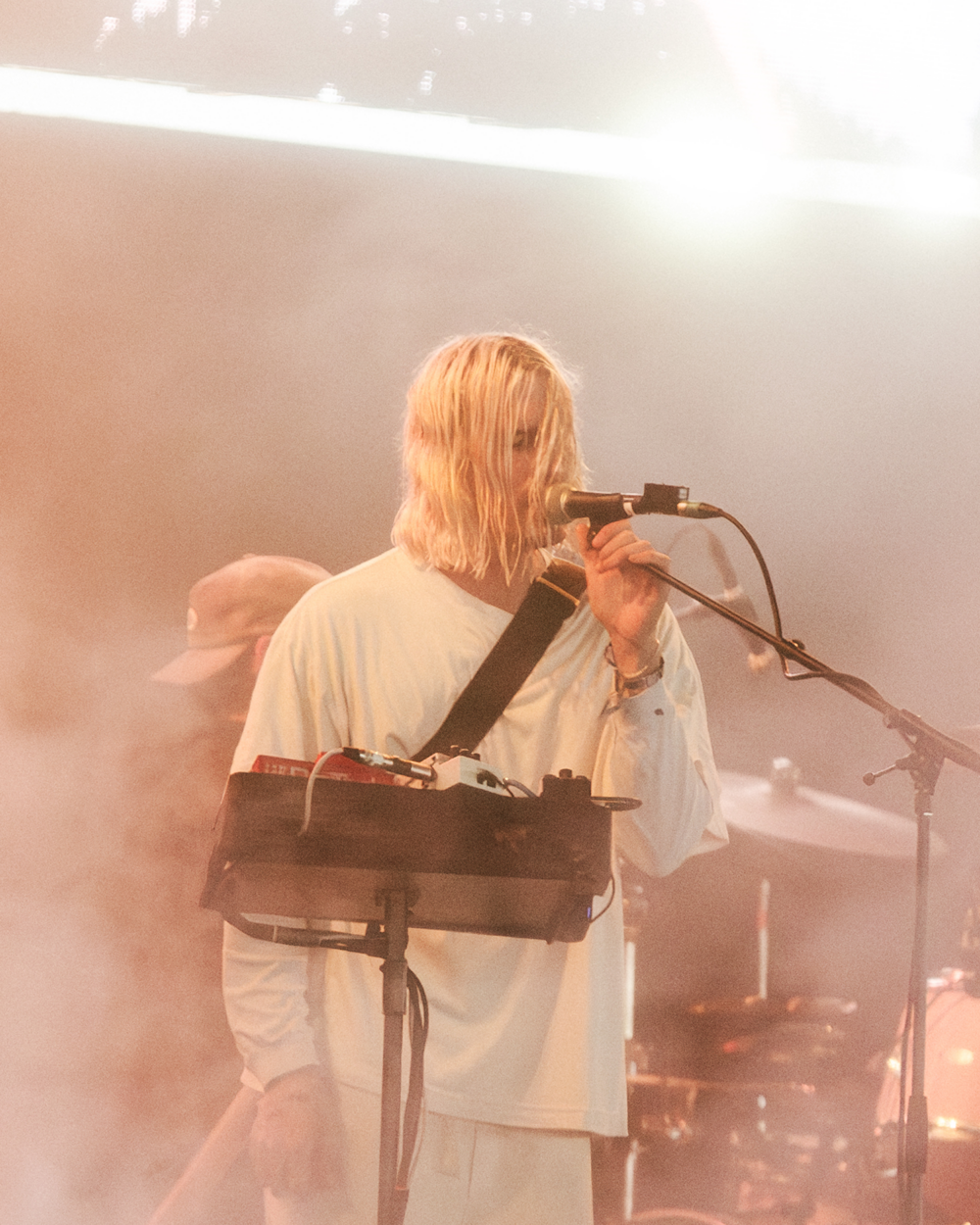 Closeup. of Neil Frances singing