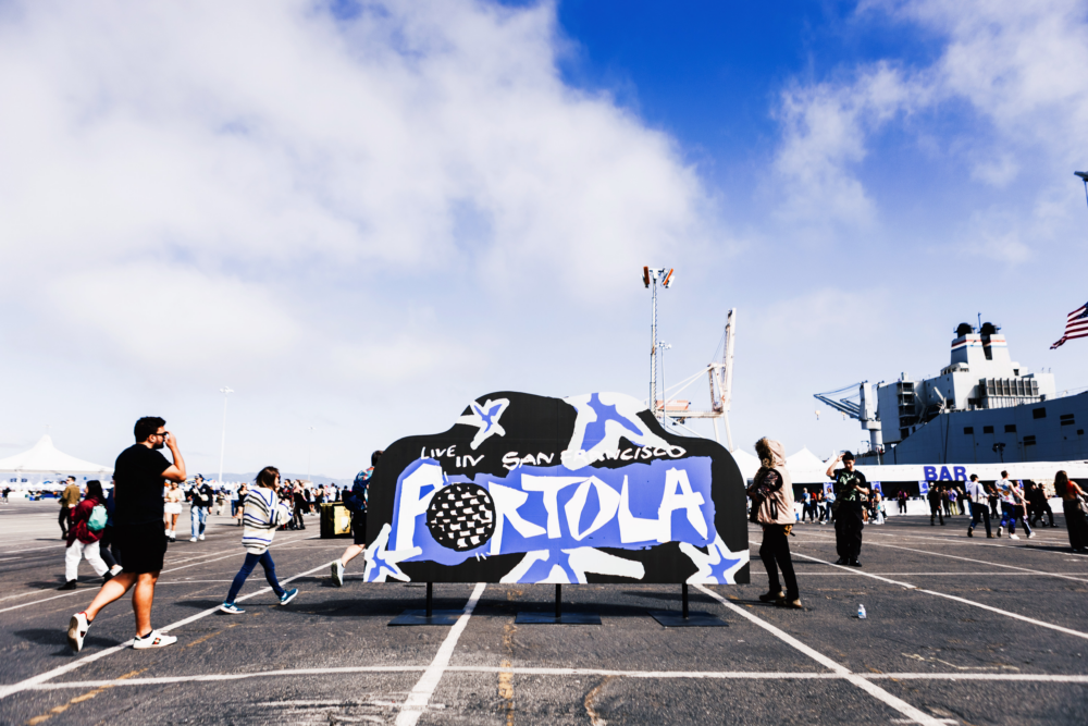 The Portola Festival official sign and photo area