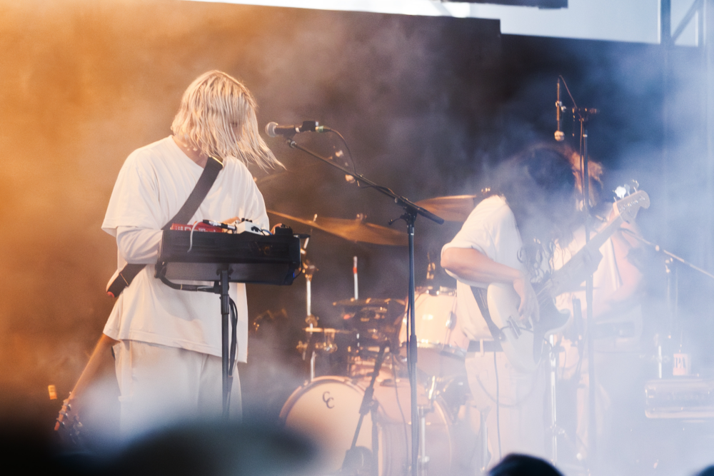 Neil Frances plays onstage