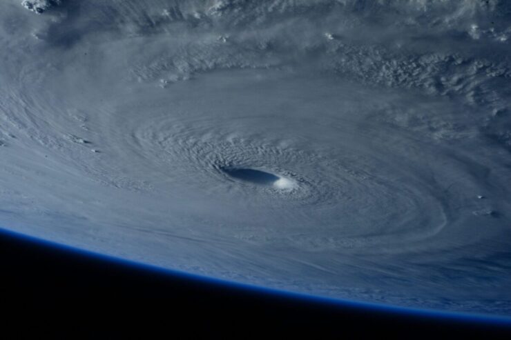 People With HIV Are Being Impacted by Climate Change: A hurricane on Earth as seen from a satellite