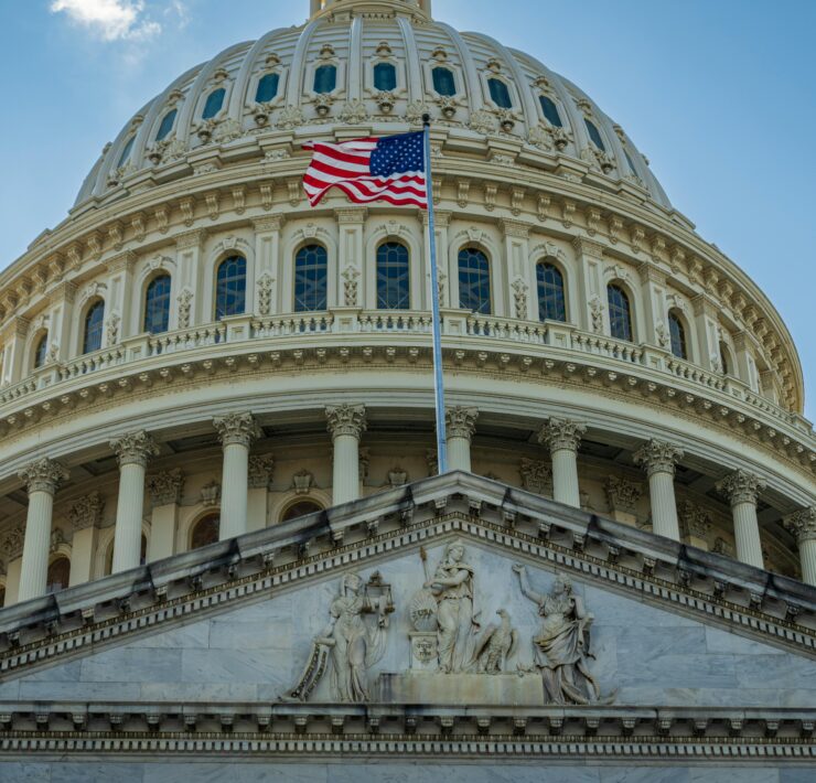 The U.S. Capitol building, where Rep. Nancy Mace attempted to enact a transphobic bathroom ban.