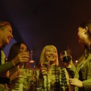 Girls drinking in a club